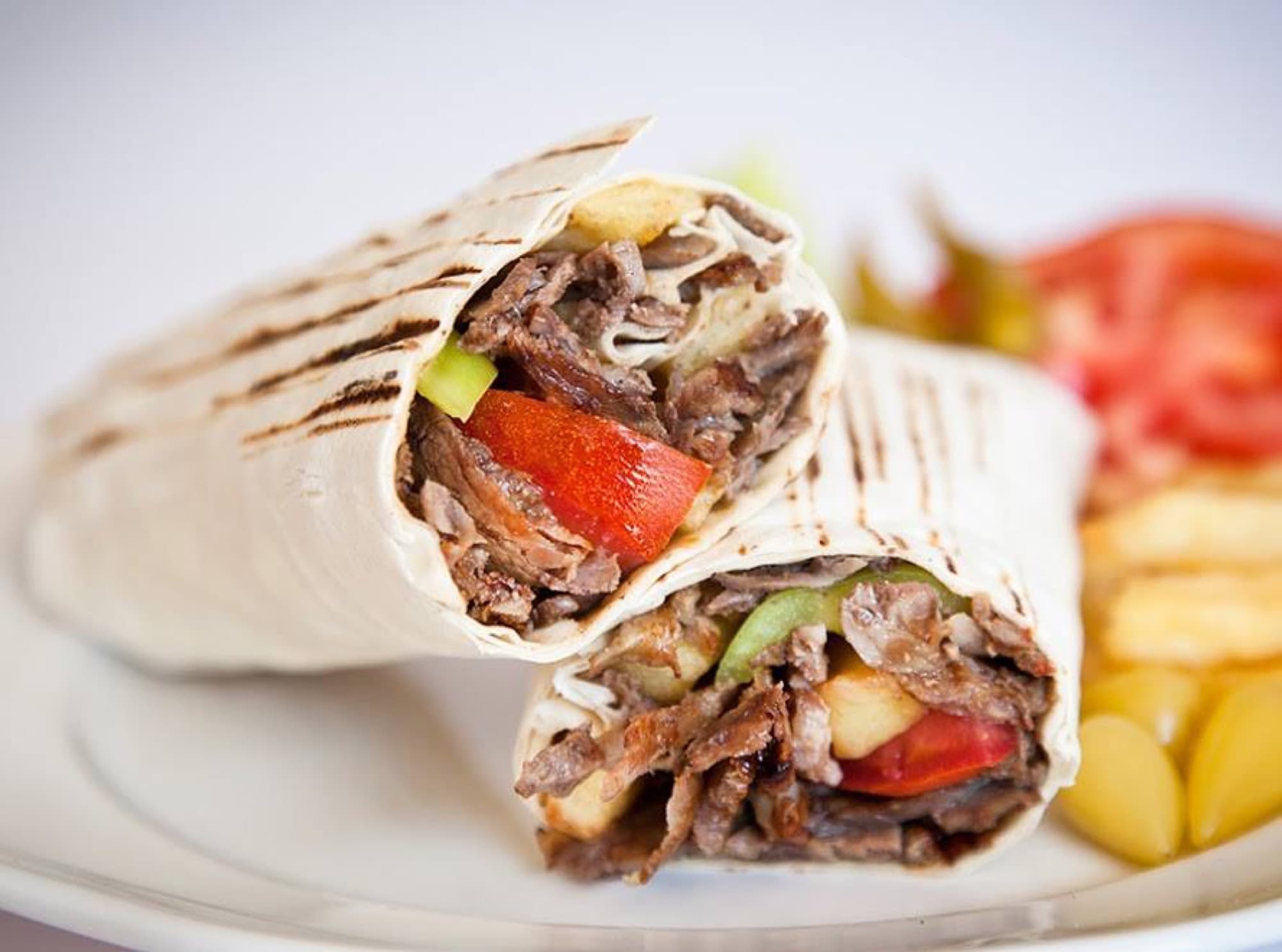 Lamb shawarma — grilled and wrapped fresh